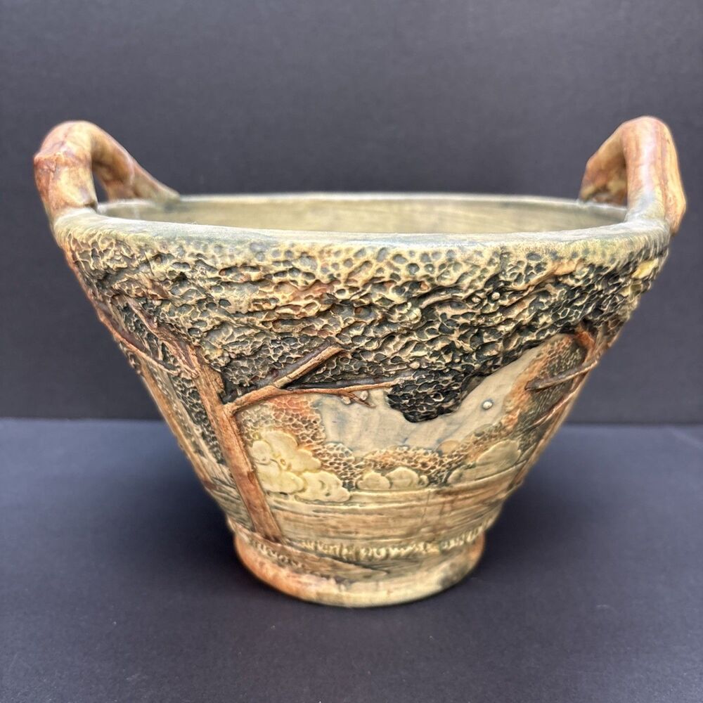 Antique Weller Pottery Basket/  Bowl
